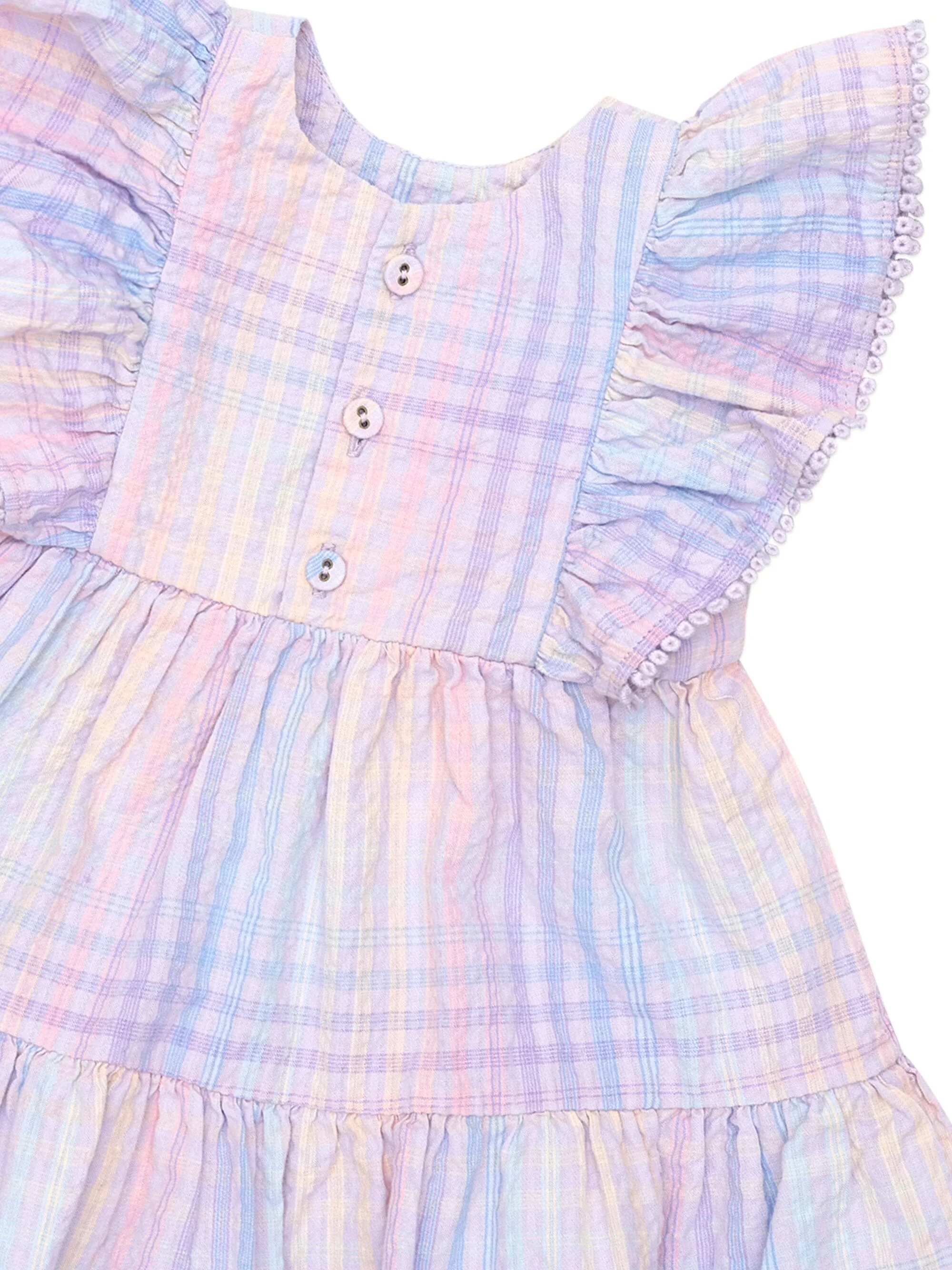Huxbaby - Rainbow Check Frill Dress - HB1307W25