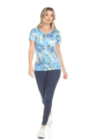 INOAH Sunken City Lightweight Crinkle Burnout Top