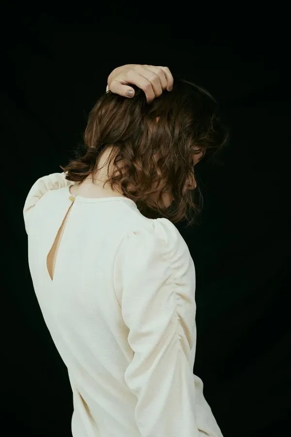 Jacquard puff sleeve tops