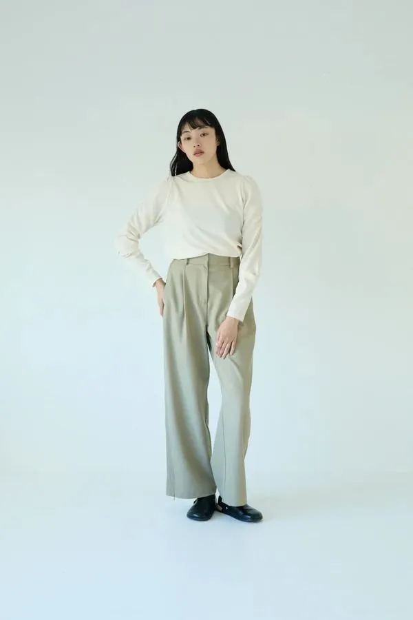 Jacquard puff sleeve tops