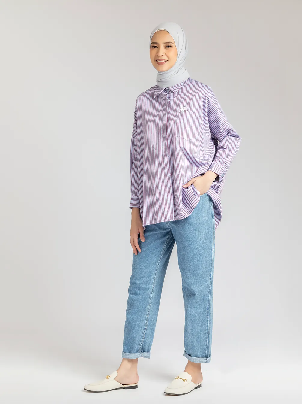 JOSY TOP BLUE RED STRIPE