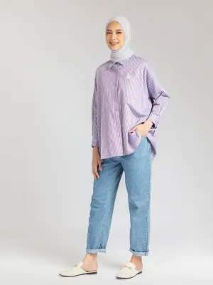JOSY TOP BLUE RED STRIPE