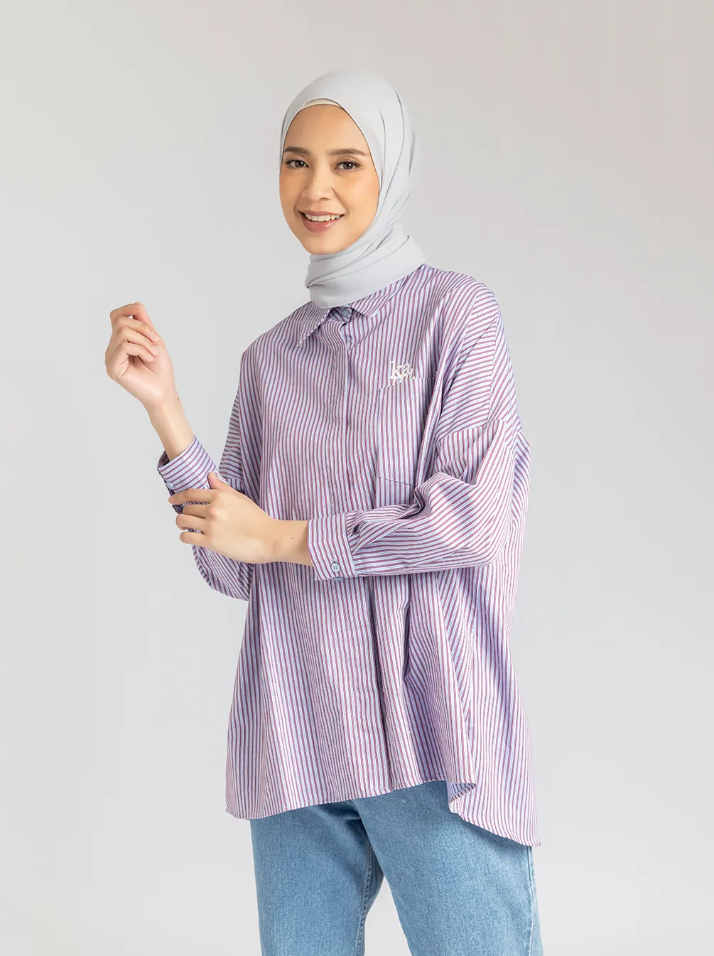 JOSY TOP BLUE RED STRIPE