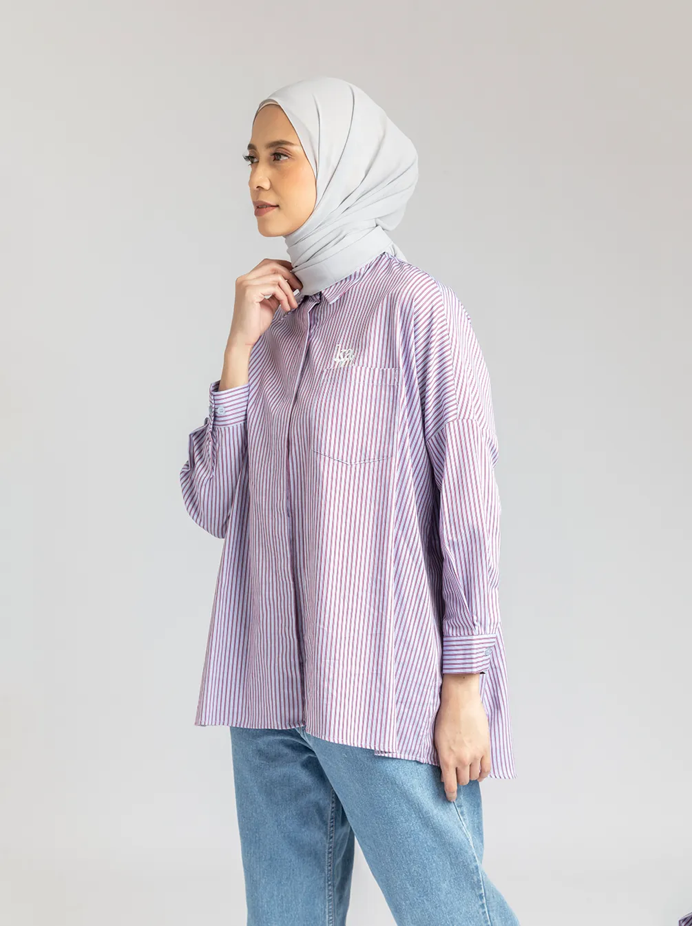 JOSY TOP BLUE RED STRIPE