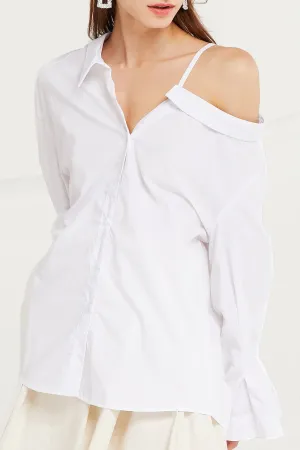 Lailah Asymmetric Cold Shoulder Shirt