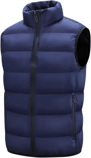 lcziwo Men's Lightweight Puffer Vest Stand Collar zip up sleeveless Jacket Packable warm winter padded Cotton coat