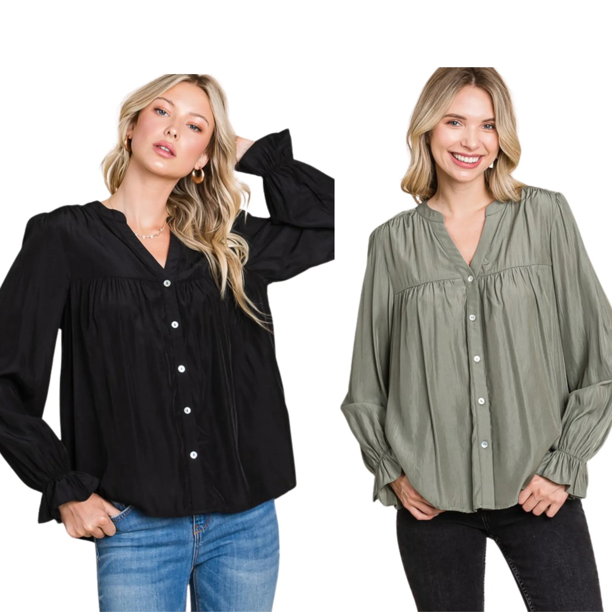 Long Sleeve Button Down Top