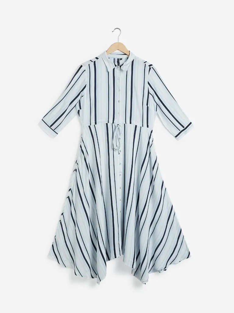 LOV Blue Striped Ava Dress