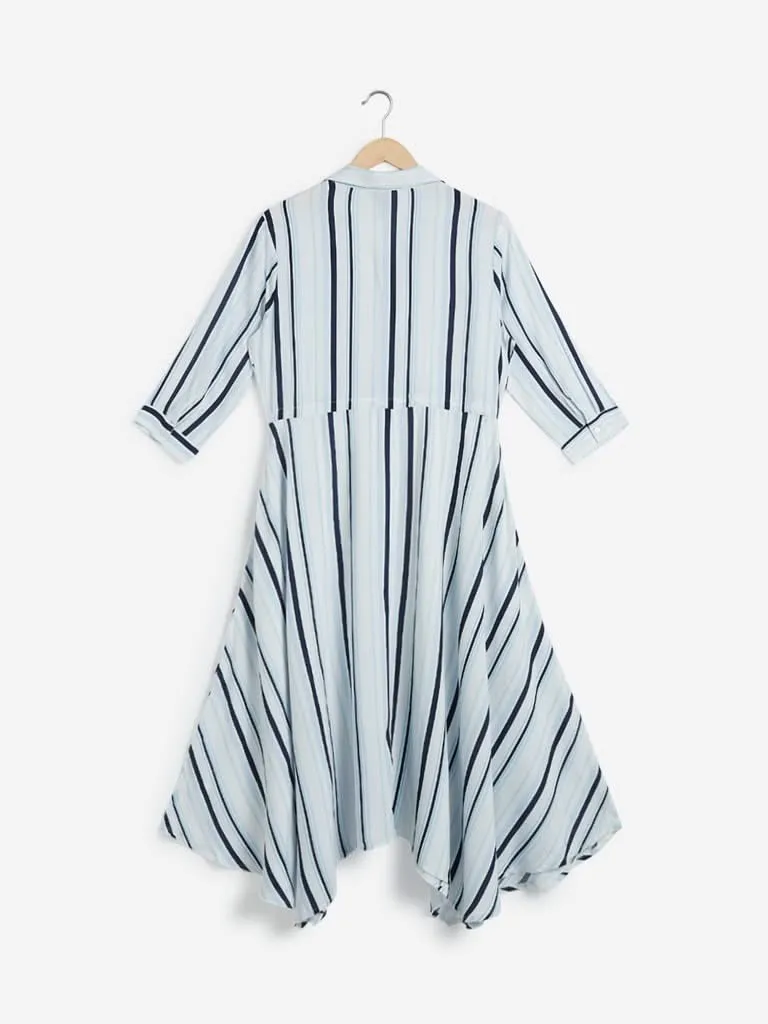 LOV Blue Striped Ava Dress