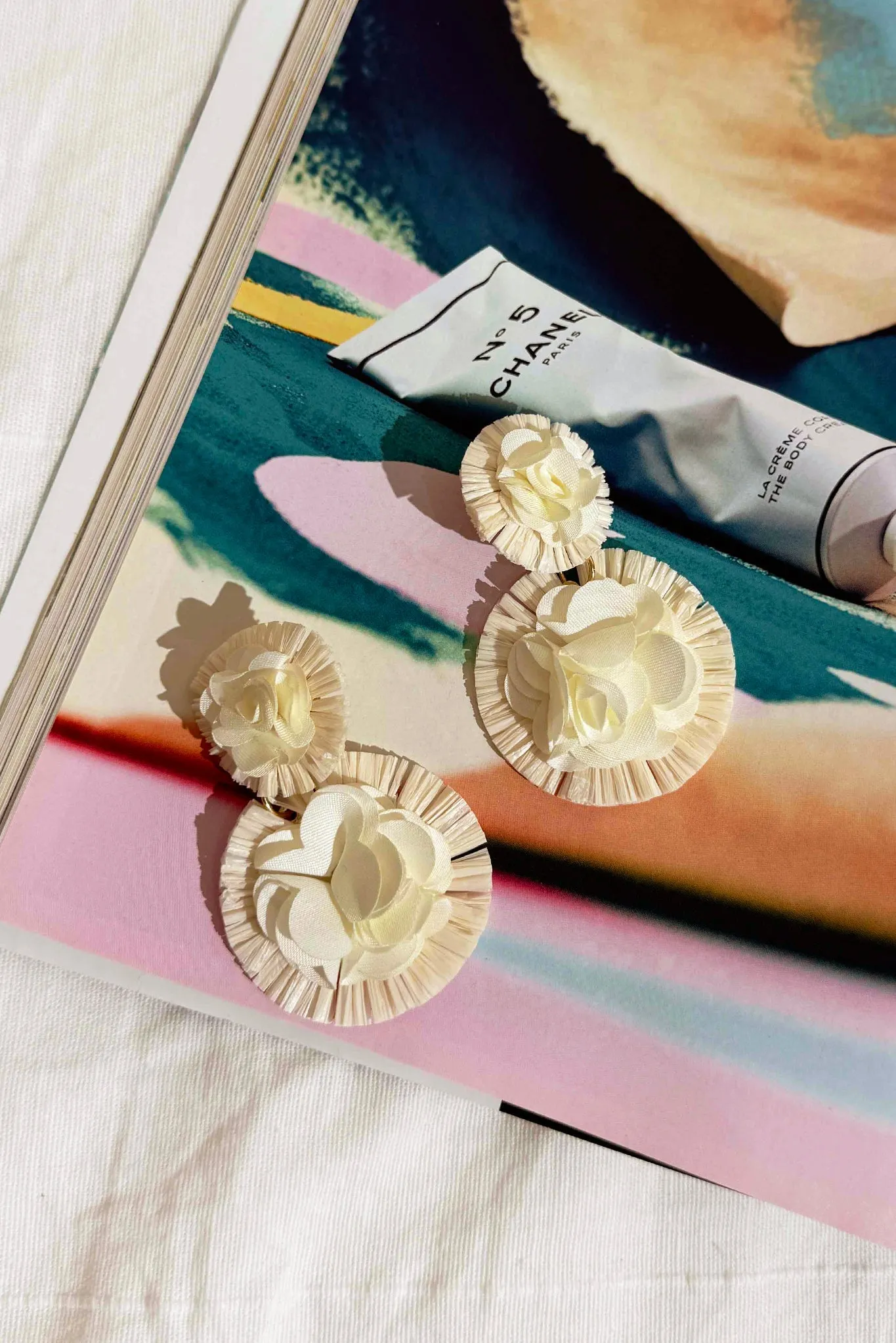 Lush Petal Earrings - White