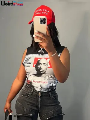 LVSANW Weird Puss Classic Print Women Tank Tops Sleeveless Pullover Hipsters Hip Hop Streetwear Y2K Causal Basic Wild Comfortable Vest