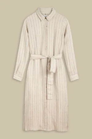 Maggy Dress | Linen Stripe Red
