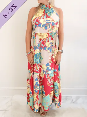 Malibu Dreaming Halter Maxi Dress