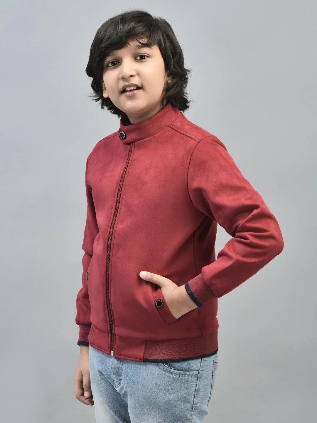 Maroon Suede Reversible Jacket
