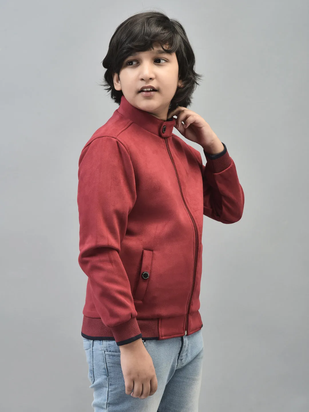 Maroon Suede Reversible Jacket