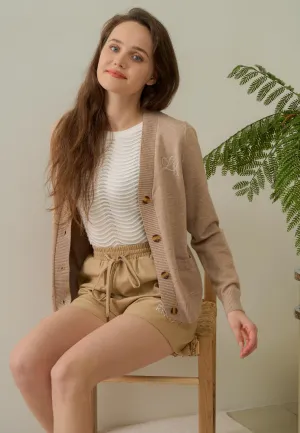 Meil Knitted Long Sleeve Cardigan (Brown)