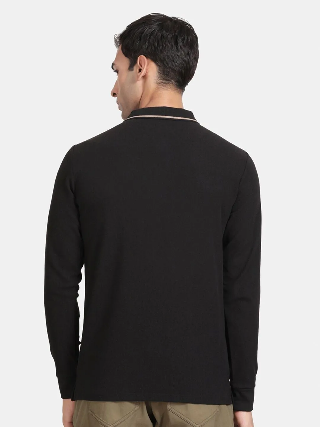 Men Polo Collar Relaxed Fit Cotton T-shirt