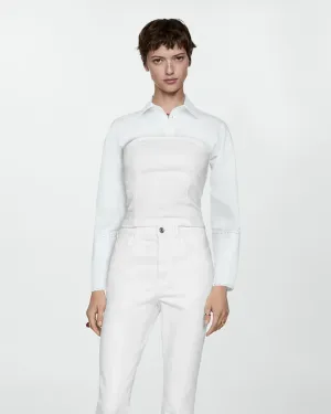 MNG White Strapless Top