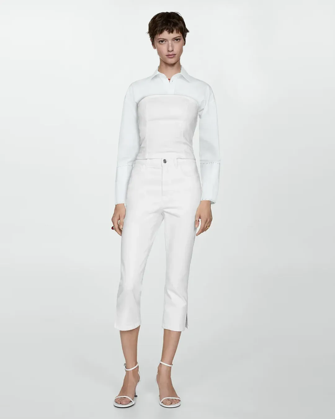 MNG White Strapless Top