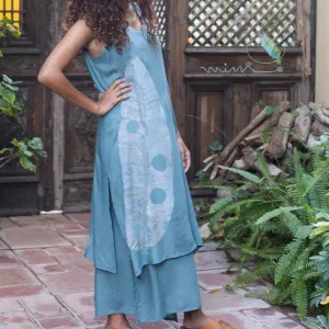 N1 Sleeveless Two-Layer Dress-Olive