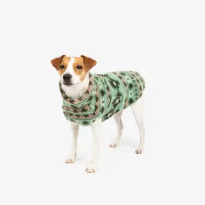 Nell Aztec Sherpa Reversible Sage Dog Jacket – Cozy, Stylish Adjustable Jacket for Dogs