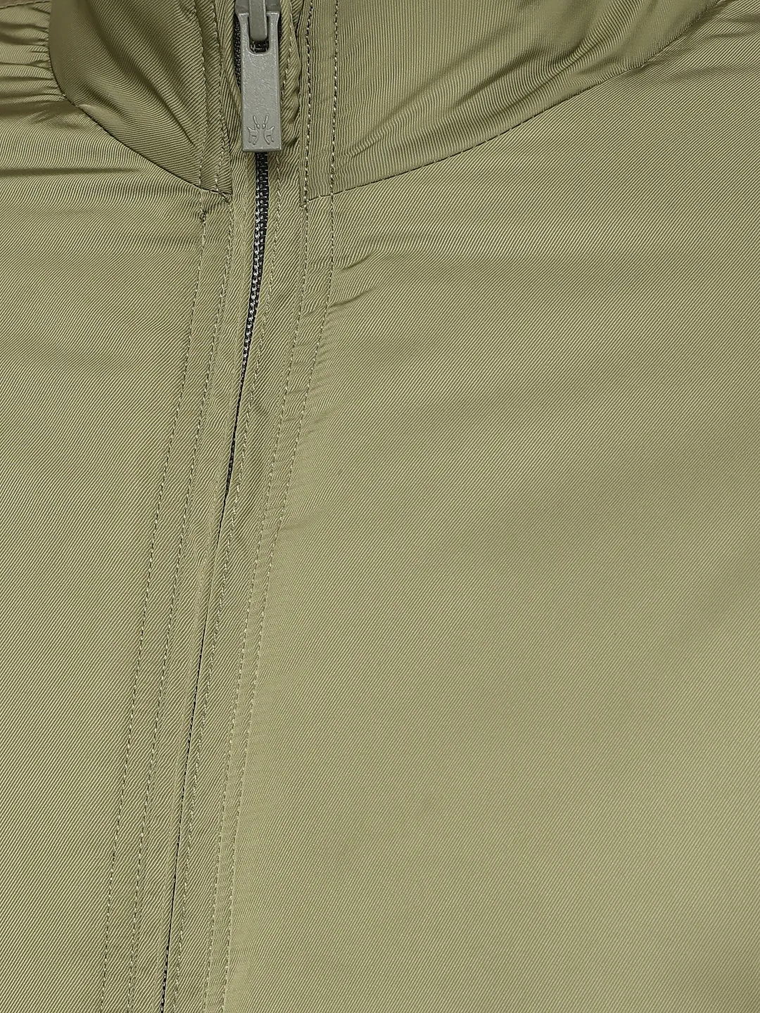 Olive Mock Neck Bomber Jacket