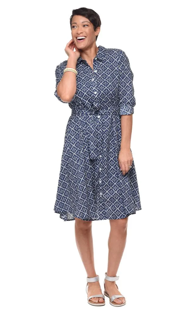 Perrin Womens Lightweight Cotton Dress in Tile