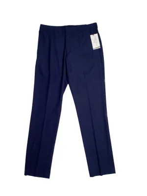 Perry Ellis Portfolio Men's Slim Fit Stretch Pants Navy Blue Plaid 36 x 34
