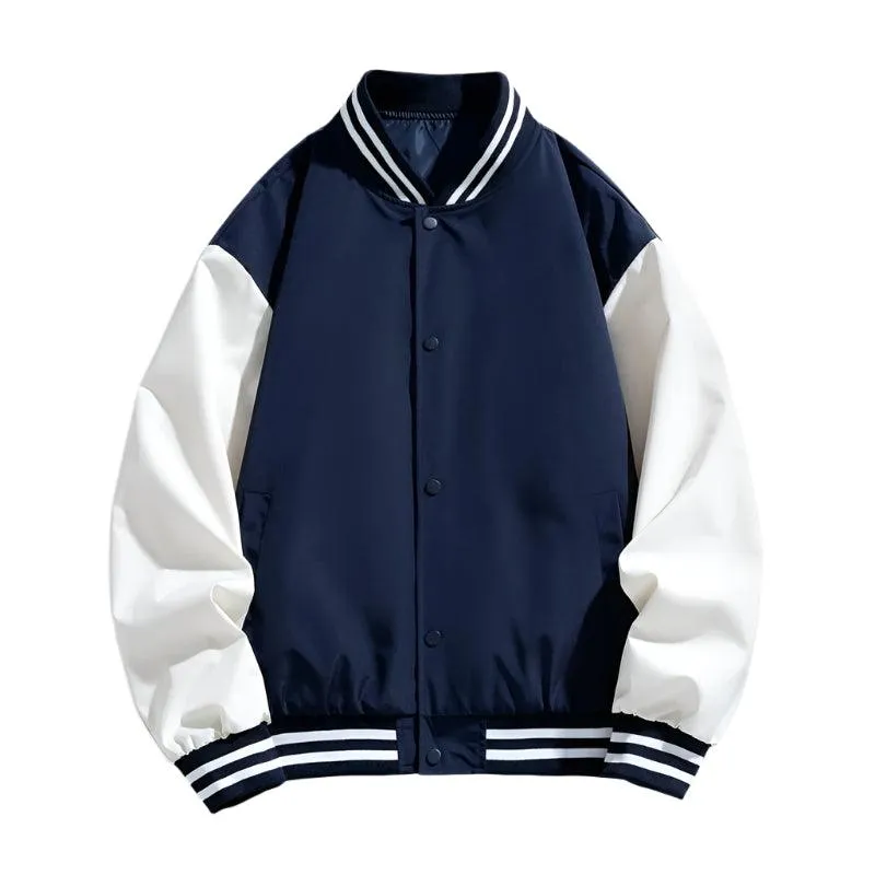 Pink Women Bomber Jackets Fall Winter Fashion Baseball Uniform Oversized Coats