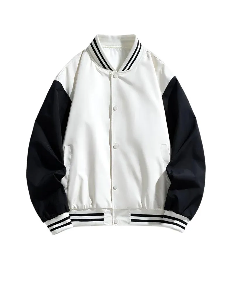 Pink Women Bomber Jackets Fall Winter Fashion Baseball Uniform Oversized Coats