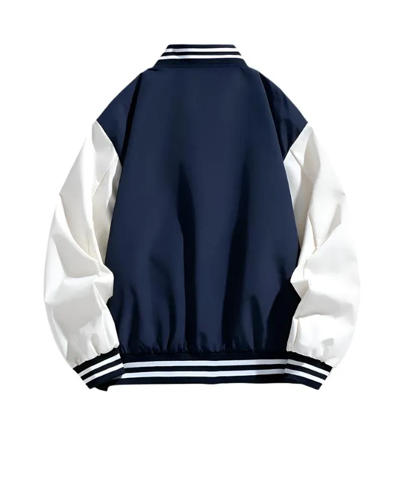 Pink Women Bomber Jackets Fall Winter Fashion Baseball Uniform Oversized Coats