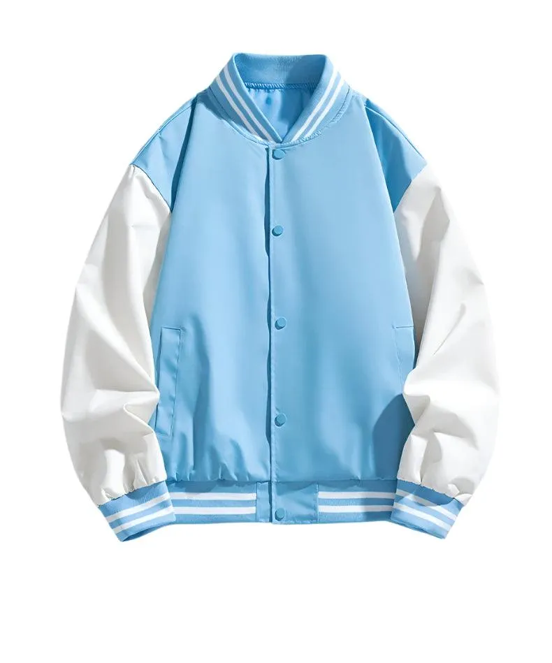 Pink Women Bomber Jackets Fall Winter Fashion Baseball Uniform Oversized Coats