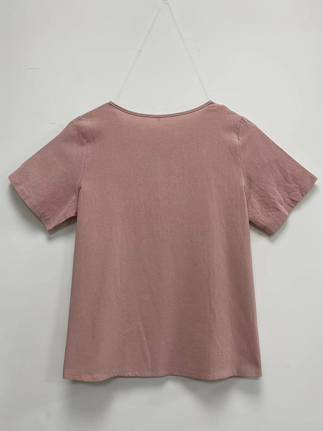 Plus Size Chic Blouse with Fashionable Button Detail - Lightweight & Casual Crew Neck Design for Summer - Perfect Short Sleeve Top for Curvy Women