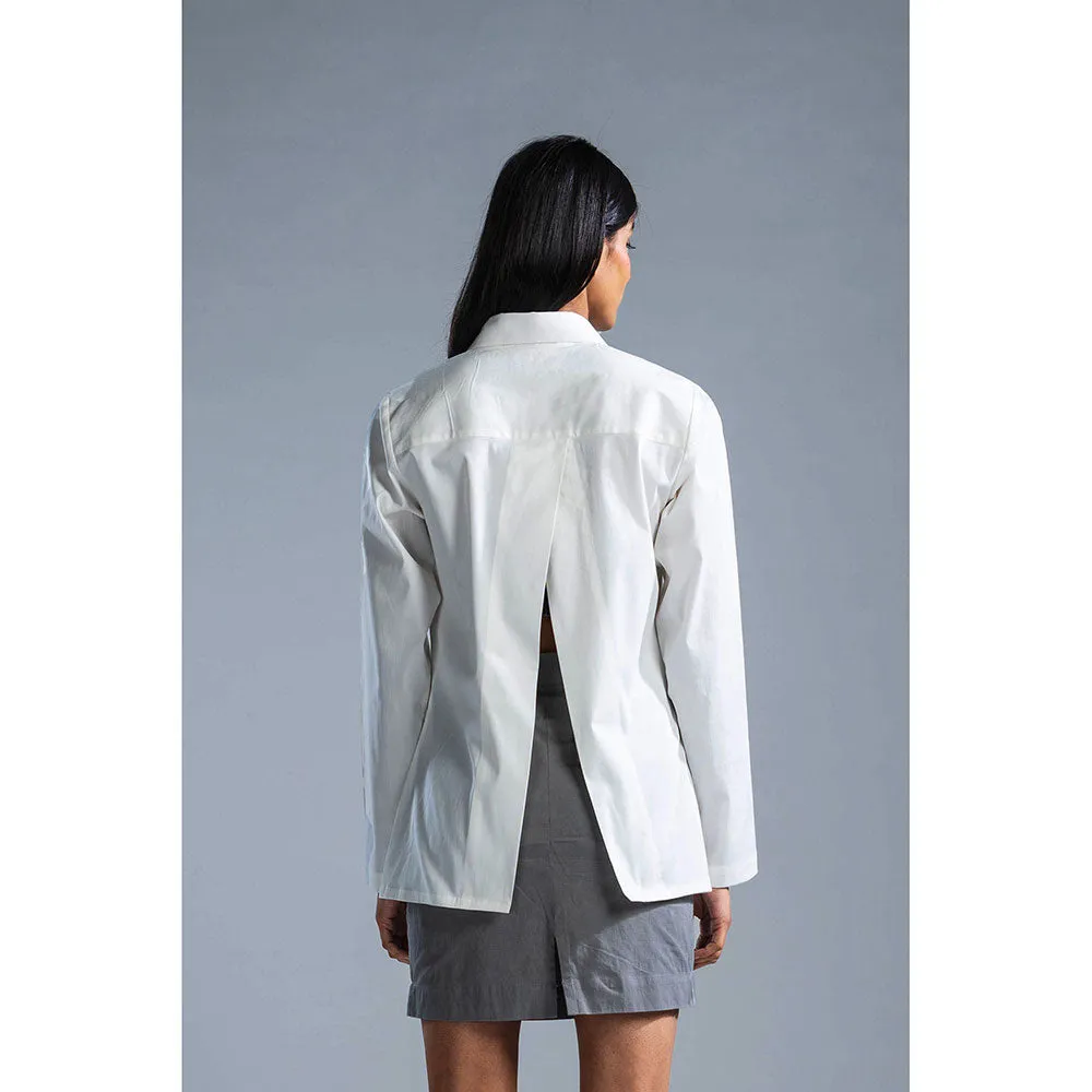 PRIMAL GRAY White Organic Cotton Open Back Shirt