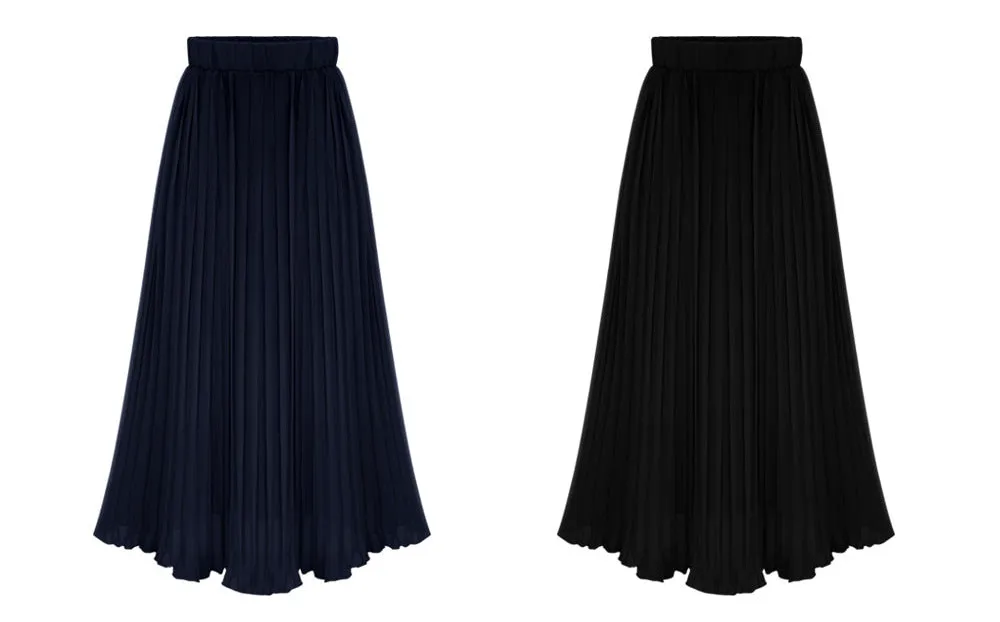 Pure Color Chiffon Pleated Big Short Skirt