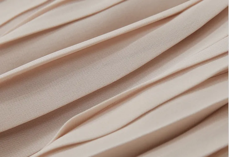 Pure Color Chiffon Pleated Big Short Skirt