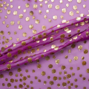 Purple/Gold Spotted Devoré Velvet