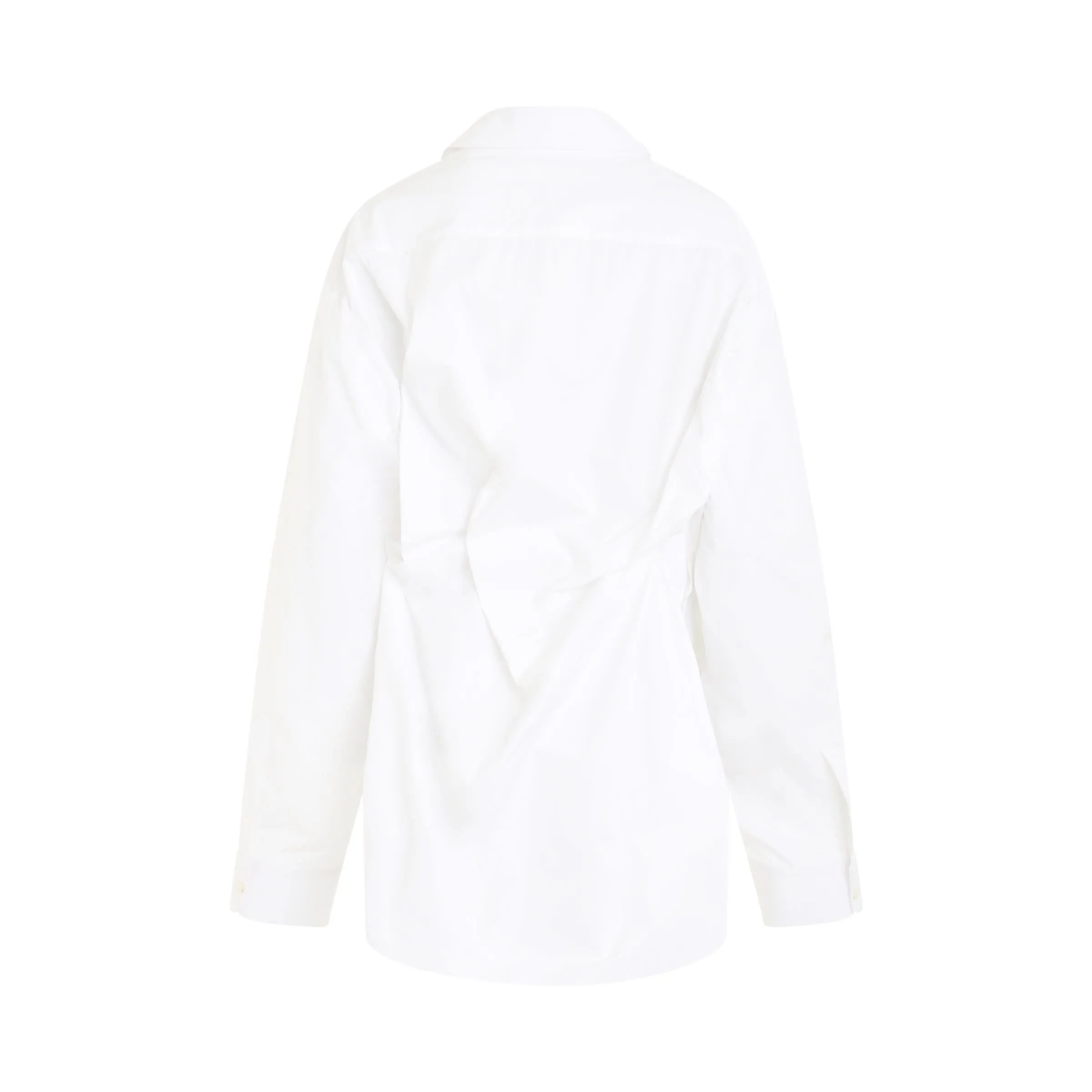Raw Cotton Poplin Shirt in White
