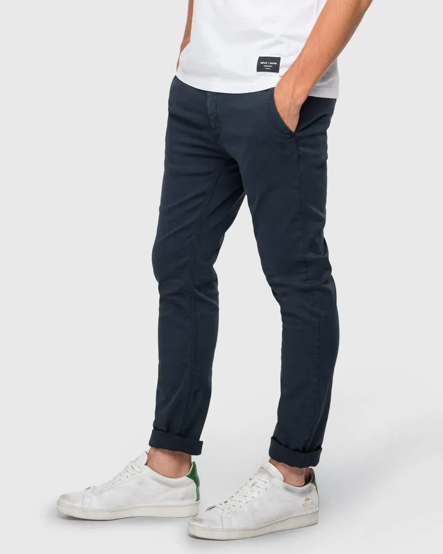REPLAY R83669627L NAVY ZEUMAR CHINOS