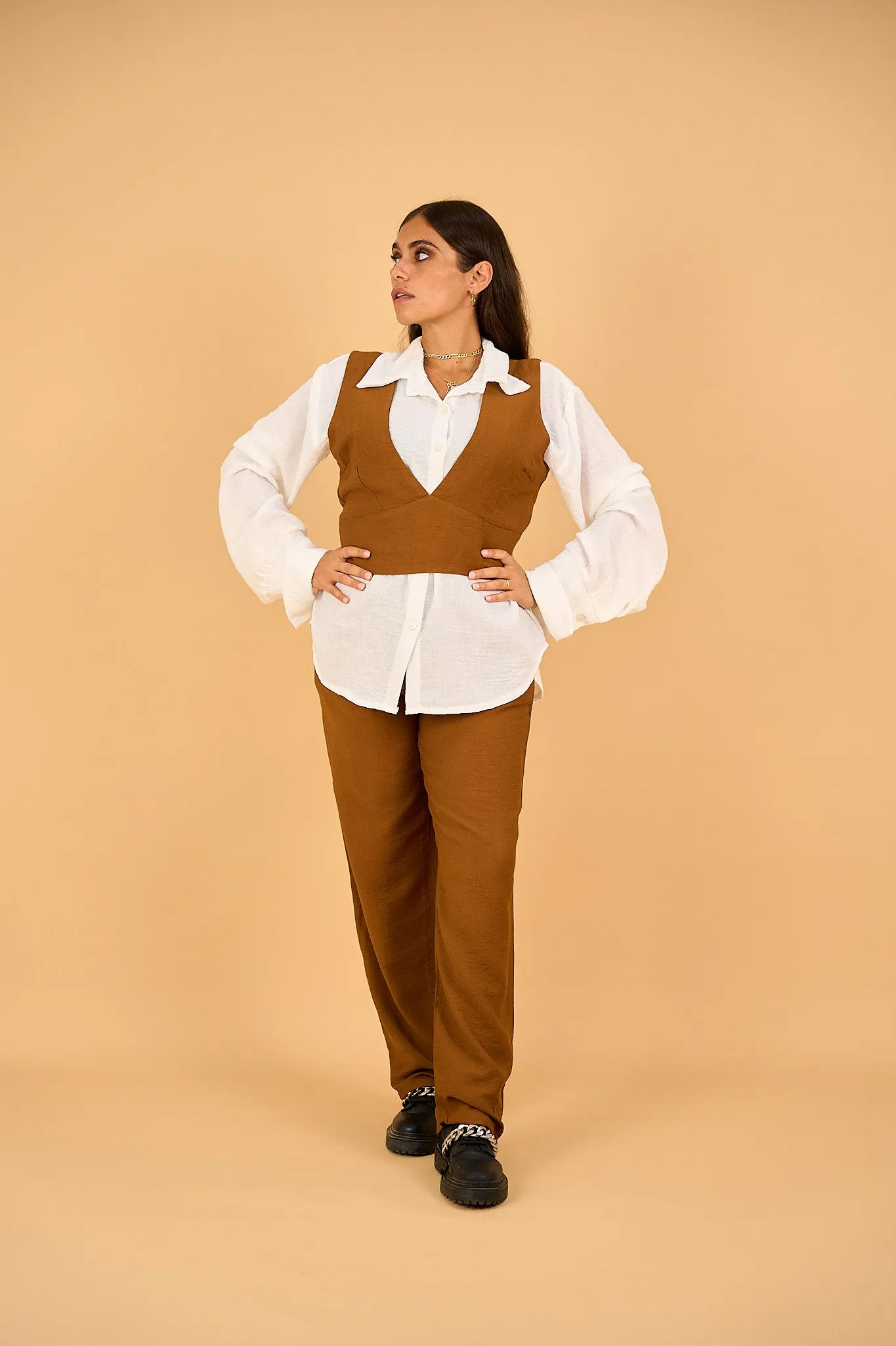 RINI - Full Vest Set - Brown