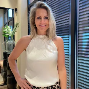 Satin Top Marinde Offwhite