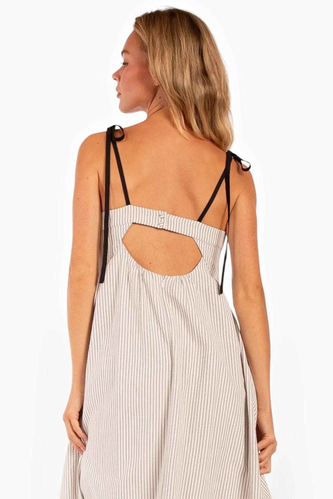 Shoreline Striped Bubble Hem Maxi Dress