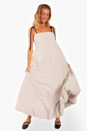 Shoreline Striped Bubble Hem Maxi Dress