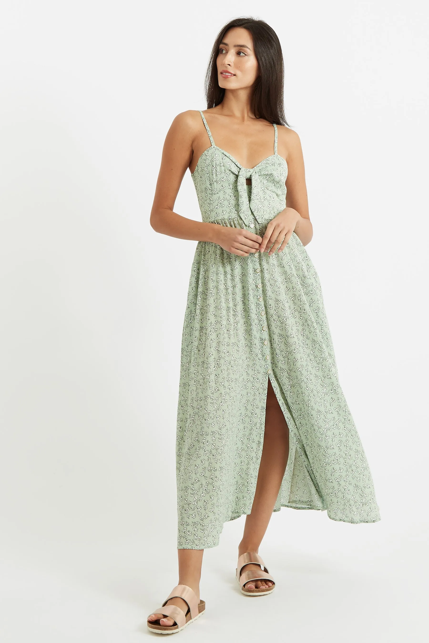 Sirin Lucky Flower Strappy Midi Dress