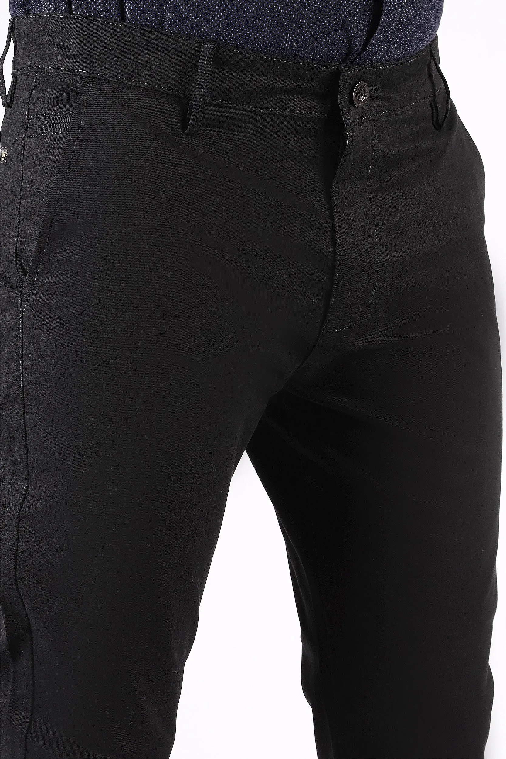 SOLID ORGANIC SLIM FIT COTTON PANTS
