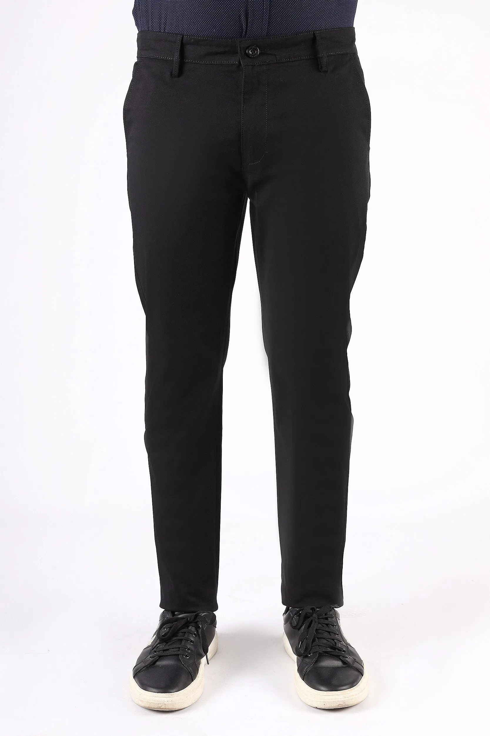 SOLID ORGANIC SLIM FIT COTTON PANTS