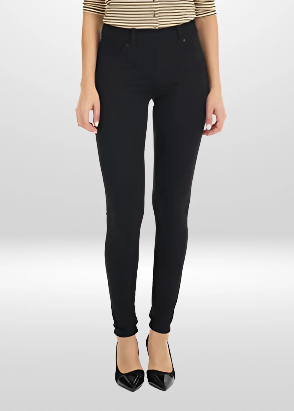 Stretch Denim Pull on Skinny Pants