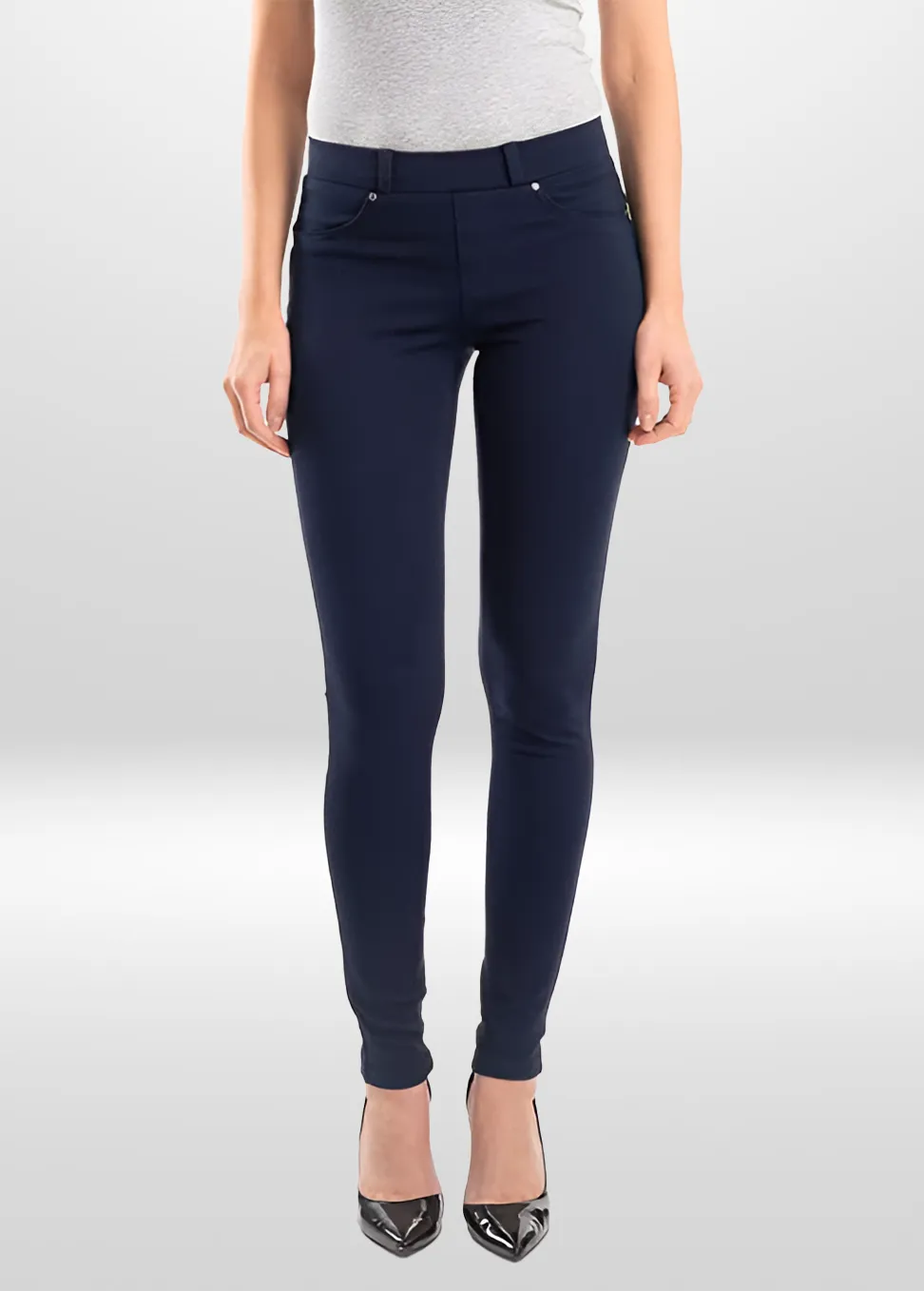 Stretch Denim Pull on Skinny Pants