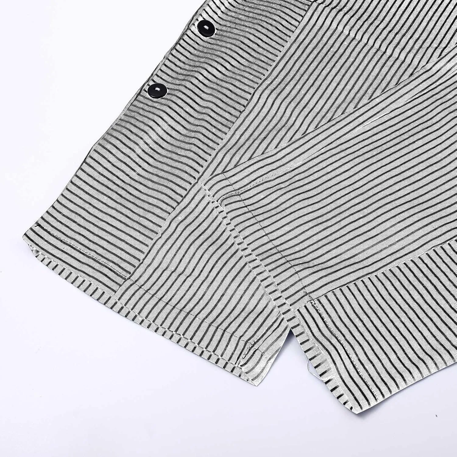 Striped Linen Capris Women Geometric Texture Cotton Linen Casual Pants Casual Lounge Travel Trousers with Pockets