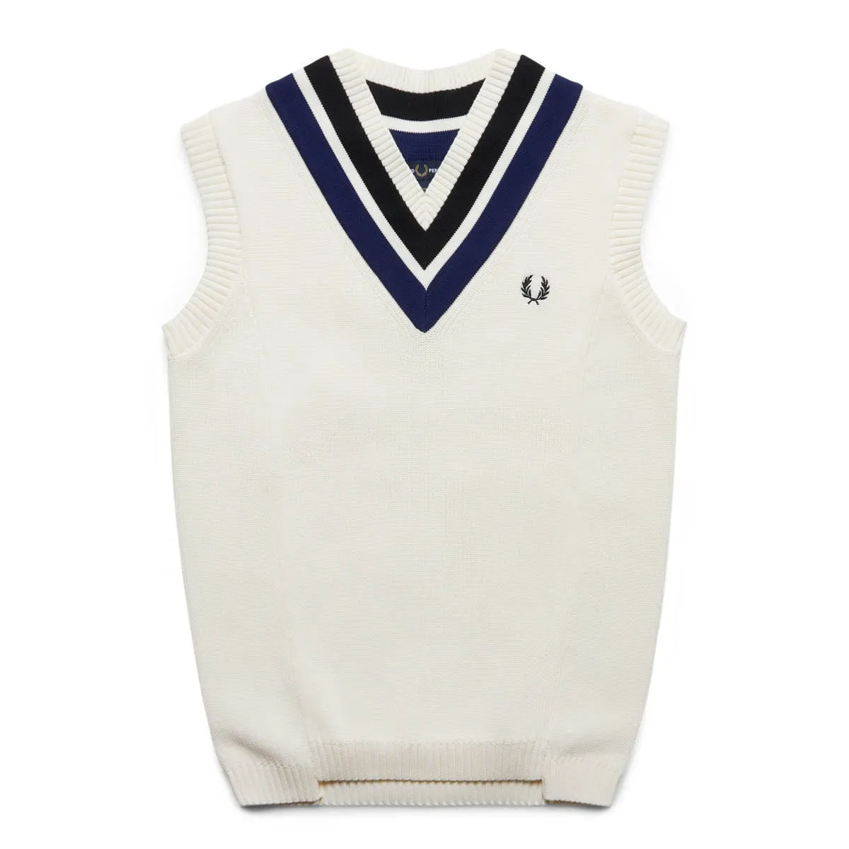 STRIPED V-NECK KNITTED TANK